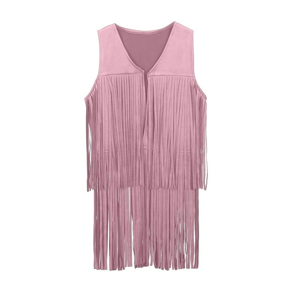 Boys' Outerwear Jackets Cardigan Vest Western Cowboy Cow Girl Vest Tassel Fringe Waist Coat Top Party