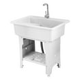 thumbnail image 2 of Lanzxjv Plastic Laundry Sink, Utility Sink Laundry Tub, Portable Hand Wash Station, Outdoor Sink with Hose Hook Up, Freestanding Laundry Sink with Removable Washboard, for Washing Room, Backyard, 2 of 6