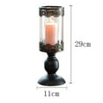 thumbnail image 2 of Vintage Metal Pillar Candle Holder with Glass Screen Cover for Home Wedding Dinner Decoration, 2 of 5