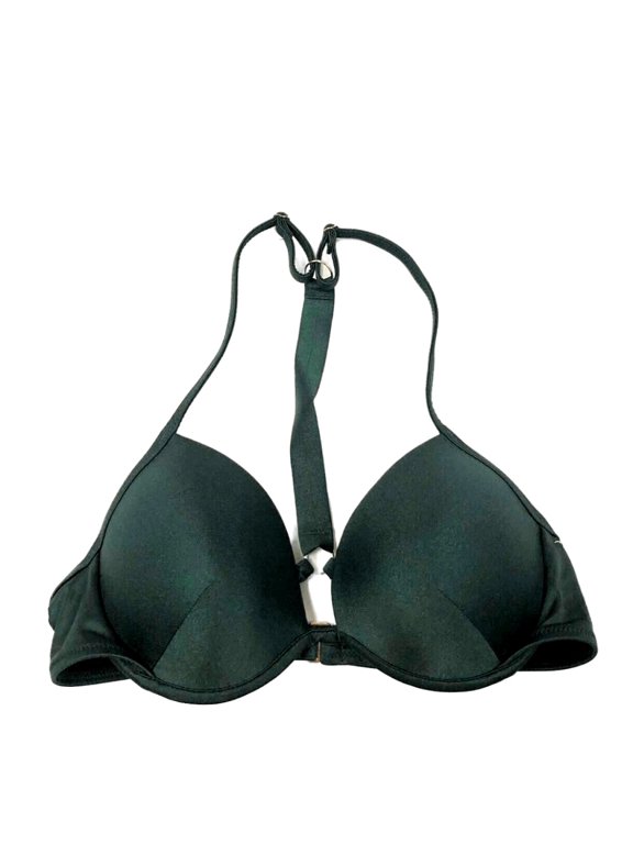 Women's Shine Strap Full Coverage Push-Up Bikini Swim Top Emerald Green 34B NWT