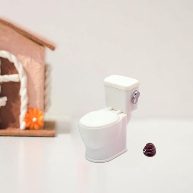 Muebles para casa de muñecas Hugo Mini asiento de inodoro juego de juguetes artesanía bonita accesorios para muñecas realistas molde de baño para oficina dormitorio regalos para El