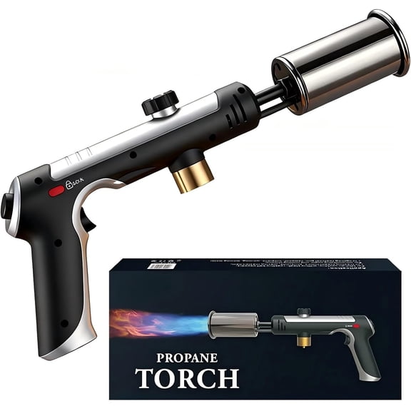 Propane Torch, 3272°F Propane Torch tools High Heat Torch Lighter with Adjustable Flame & Safety Lock, for BBQ Grilling, Charcoal Igniting, Cooking, DIY Projects