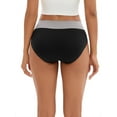 thumbnail image 2 of Unique Bargains Women's Mid-Waisted Color-Block Panties Full Coverage Briefs XS Black, 2 of 6