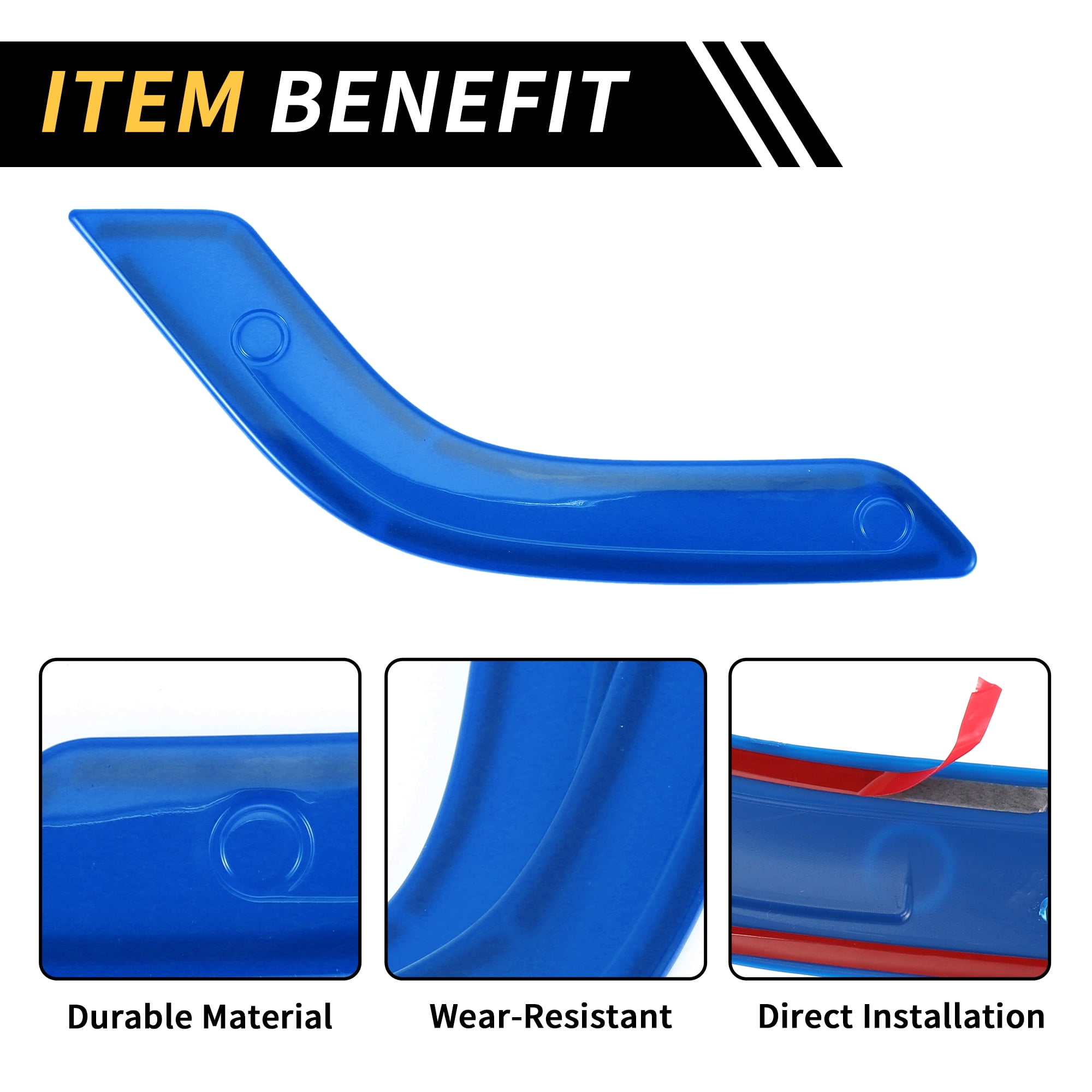 Unique Bargains 1 Set Front Rear Door Handle Panel Bezel Cover Trims for Jeep Wrangler JK JLU & Unlimited 4 Door Interior Door Handle Bezel Cover Decor Trim ABS Blue
