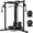 Black home gym system/70lbs Plates, variant on Fitness Cable Crossover Machine,Functional Trainer with High and Low Pulley System for Chest Fly, LAT Pulldown and Seated Cable Row Machine, Smith Machine with Cable Crossover for Home Gym