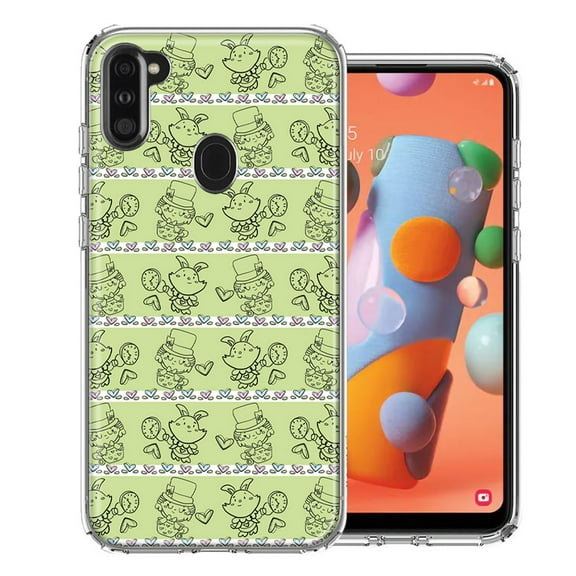 MUNDAZE For Samsung A11 Wonderland Hatter Rabbit Design Double Layer Phone Case Cover