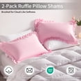 thumbnail image 3 of Kelnaro Ruffled Pillow Cases Standard 20"x26", 2 Pack Microfiber, Elegant Ruffle Pillow Shams for Bedroom Decor, Pink, 3 of 5