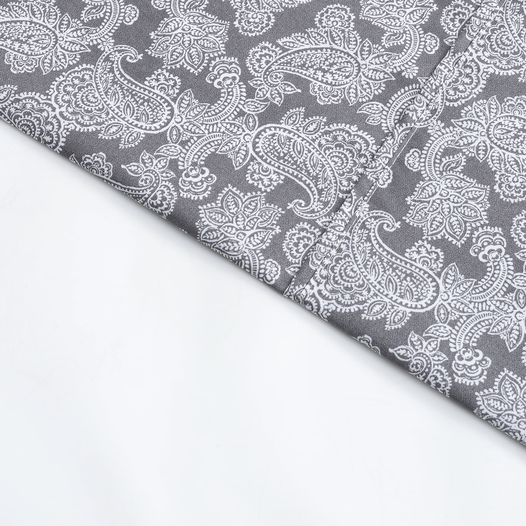 Mainstays Super Soft Brushed Microfiber Pillowcase Set, Grey Paisley Print, Standard/Queen, 2 Pieces