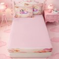 thumbnail image 4 of meiyoeat Rainbow Initial Letter S Zipper Twin Comforter Sets with Fitted Sheet and 2 Pillowcases,Cute Rustic Plant Floral Zipper Bedding Set For Girl,Pink Reversible,4-Piece, 4 of 7