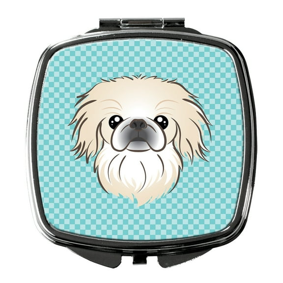 Carolines Treasures BB1159SCM Checkerboard Blue Pekingese Compact Mirror BB1159SCM  multicolor