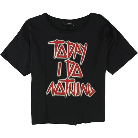 Elevenparis Womens Today I Do Nothing Graphic T-Shirt, Black, Large