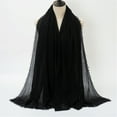 thumbnail image 2 of Ediodpoh Women Solid Crinkle Vintage Soft Scarf with Fringed Long Edges Scarves Winter Scarf for Women Black One Size, 2 of 4