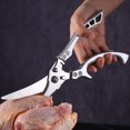 thumbnail image 4 of Tijeras multifuncionales potentes para huesos de pollo de acero inoxidable, tijeras afiladas para cocina doméstica, tijeras de cocina con mango de aluminio para huesos de pollo y pescado Rojo Verde, 4 of 5