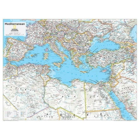Brent Mediterranean Print 2014 Mediterranean Region - National Geographic Atlas of the World, 10th Edition Print Wall Art By National Geographic Maps ()