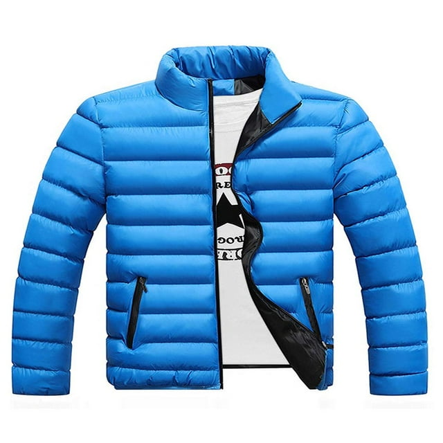 Manteau d'Hiver Chaud pour Hommes avec Col Montant, Doudoune Décontractée Compressible
