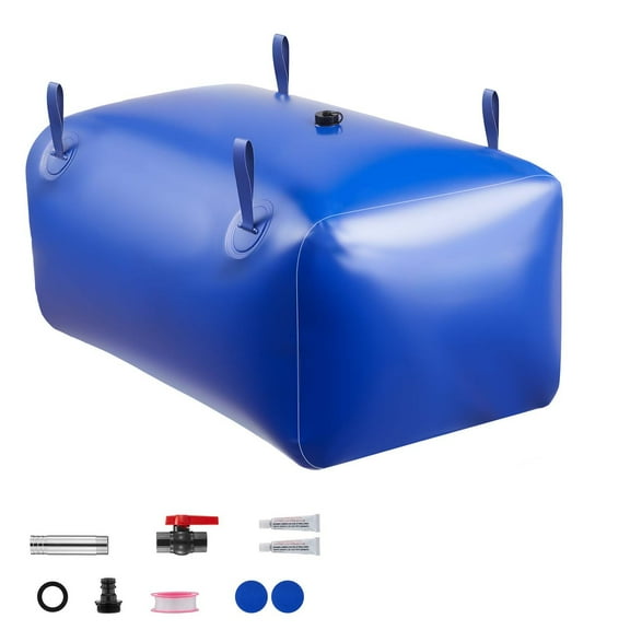 KFFKFF 63.4 Gallon Portable Water Storage Bladder, Collapsible PVC Water Container, Durable and Leak-Resistant Tank for Emergency, RV, Truck, and Outdoor Applications