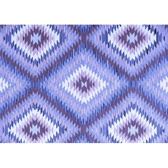 Ahgly Company Indoor Rectangle Southwestern Blue Country Area Rugs, 5' x 8'