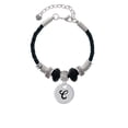 thumbnail image 2 of Delight Jewelry Silvertone Large Script Letter - C - 3/4'' Disc - Grandmother Celtic Knot Leather Bead Bracelet, 7"+2" Extender, 2 of 4