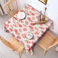 thumbnail image 2 of Strawberry Plants Fruit Light Pink Pattern Square Tablecloth,Waterproof Square Table Cover,Wipeable Spillproof Washable Table Cover for Home Kitchen Party Decor 52"x52"(132x132cm), 2 of 6