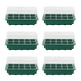 thumbnail image 1 of CreativeArrowy 6pcs Seedling Box Storage Case Top Cover Plant Starter Trays Indoor Outdoor 6 Sets Black Green PET Plastic Nursery Pot, 1 of 19