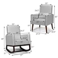 thumbnail image 5 of GVN 2-in-1 Fabric Upholstered Rocking Chair with Pillow-Light Gray, 5 of 10