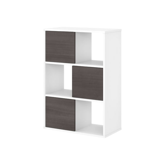 BBF Jamestown - Unité de Rangement - 3 Portes - composite de Bois, TFL - Blanc, Gris Orage