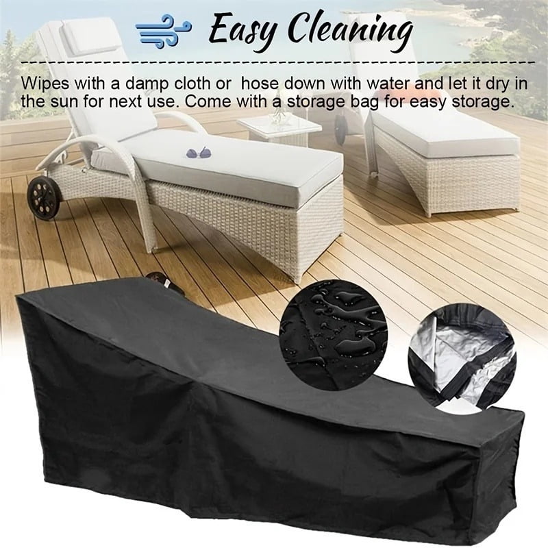 2Pcs Chaise Lounge Cover, Patio Furniture Covers, Waterproof UV Resistant Outdoor Lounge Chair Covers with Air Vent, Heavy Duty