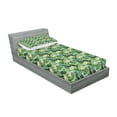 thumbnail image 2 of Ambesonne Tropical Fitted Sheet & Pillow Sham Set, Brazilian Rainforest Art, Twinxl, Multicolor, 2 of 2