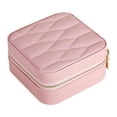 thumbnail image 1 of Joyero de viaje, caja de almacenamiento de joyas, soporte de exhibición, estuche de joyería, organizador de joyas para aretes, regalo para el Día de Rosa, 1 of 8