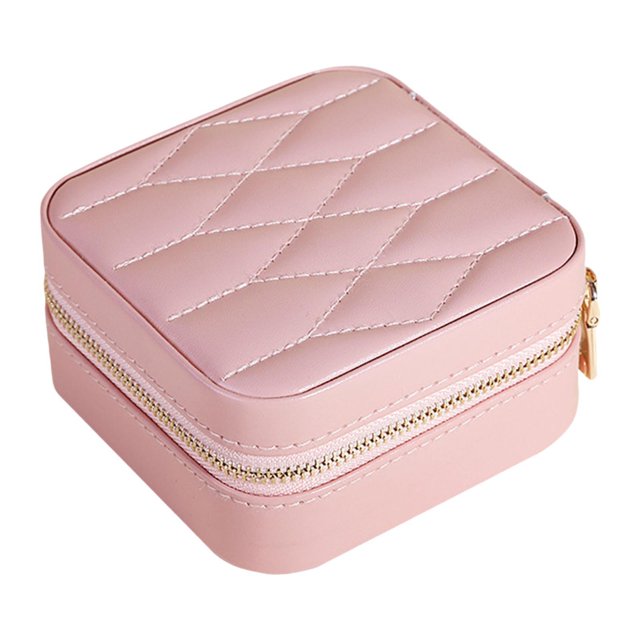 Joyero de viaje, caja de almacenamiento de joyas, soporte de exhibición, estuche de joyería, organizador de joyas para aretes, regalo para el Día de Rosa