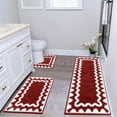 thumbnail image 6 of Tuvgenk 3 Piece Non Slip Bathroom Mats & Rugs Set Washable Bath Mat Sets Absorbent Large Soft Floor Mats for Bathroom(Red,47x16,24x16,20x16 inch), 6 of 6