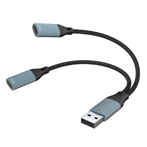 2/3 in 1 USB Y Splitter Cable USB Power Splitter Cable USB Male to Type C Female Splitter Cable Charging Data Transfer