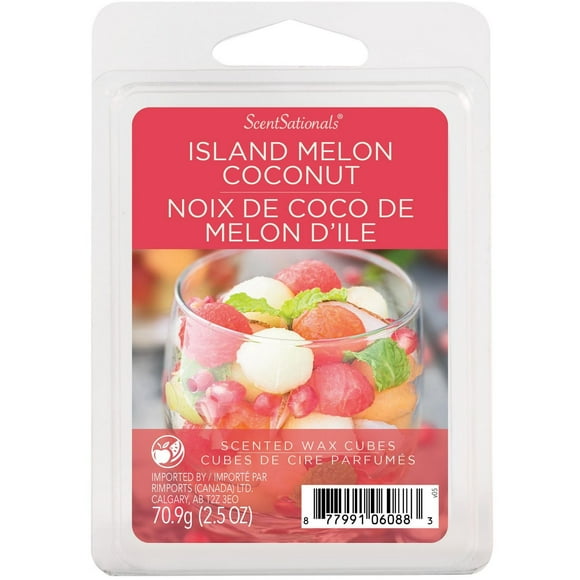 Cubes de cire parfumée ScentSationals - Noix de coco melon des îles 2,5 fois (70,9 g)