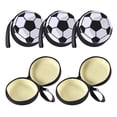 thumbnail image 2 of KAKOWELY 5 monederos de fútbol de hojalata, monederos de hojalata con forma de balón de fútbol, monederos creativos, monederos deportivos de hojalata para amantes del fútbol., 2 of 5
