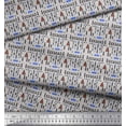 thumbnail image 2 of Soimoi Gray Velvet Fabric Text & Christmas Tree Folk Art Fabric Prints By Yard 58 Inch Wide, 2 of 5