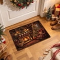 thumbnail image 2 of Outdoor Christmas Doormat, Cozy Fireplace Scene Rug, Soft Plush Entry Mat for Front Door Porch and Holiday Home Decor, 23.62 x 15.75 in, 2 of 6