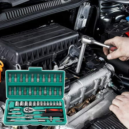 

WMYBD Tools 46-piece Socket Wrench Set Car Motorcycle Auto Insurance Set Household Xiaofei Hardware Tool Combination Set