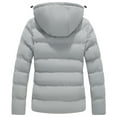thumbnail image 2 of KVE Women's Hooded Winter Coat Warm Quilted Thicken Puffer Jacket with Removable Hood Grey Medium, 2 of 11
