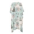 thumbnail image 2 of HELLHERO Polyester Bathing Suit Cover Up for Summer Lightweight Casual Retro Boat Pattern, 2 of 6