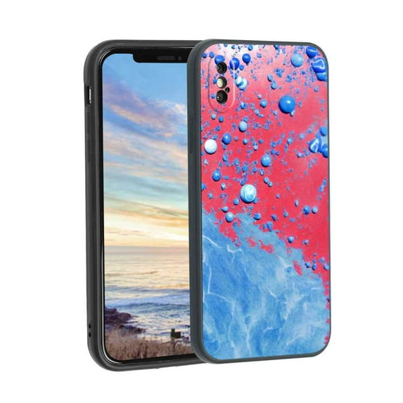 Compatible with iPhone XS Max Phone Case, Blue Marble 38 Case Men Women, Flexible Silicone Shockproof Case for iPhone XS Max