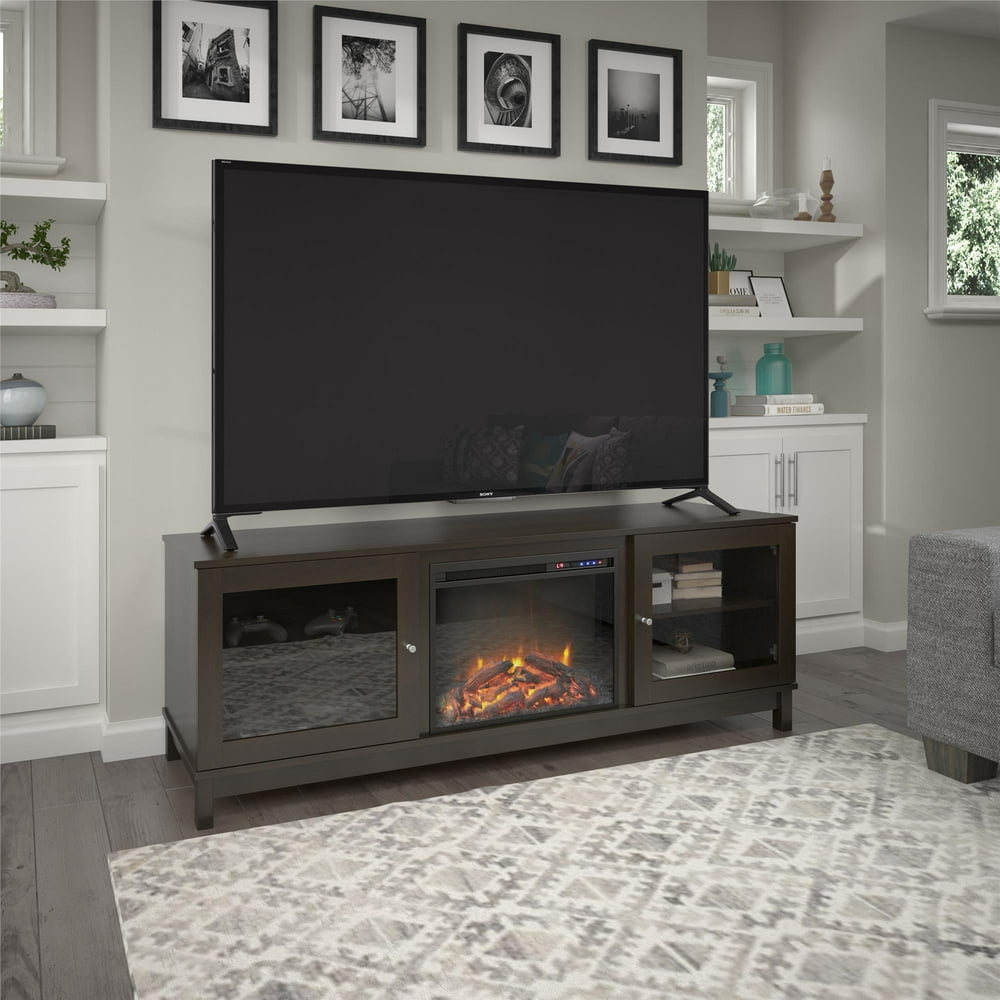 Ameriwood Home Swanson Fireplace TV Stand for TVs up to 70", Espresso