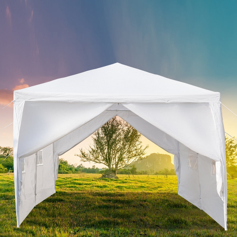 Outdoor Canopy Wedding Party Tent 6 Sides Two Doors Waterproof Tent White 3 x 6m