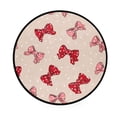 thumbnail image 2 of 36.2 Inch Round Floor Mat Cute Red Bows Pattern Carpet Decor Rug for Living Room Bedroom, 2 of 6