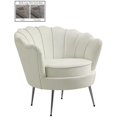 thumbnail image 2 of Meridian Furniture Gardenia Cream Velvet Chair, 2 of 5