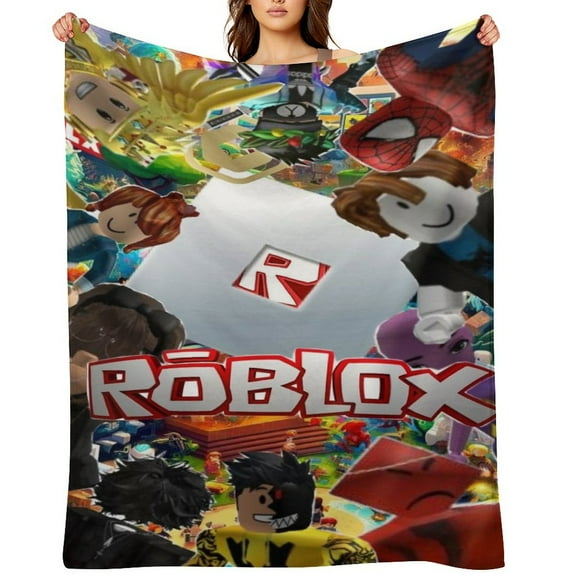 Roblox flannel blanket throw Plush Throw Blanket - Measures - Kids Super Soft Fleece Creeper Battle Bedding