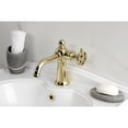 thumbnail image 2 of Kingston Brass KS3542RKZ Wendell One-Handle Single-Hole Bathroom Faucet with Knurled Handle and Push Pop-Up Drain, Polished Brass, 2 of 6