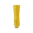 thumbnail image 2 of BLISSFUL STEP Women's Boots Faux Suede Rounded Toe Block Heel Foldable Ankle Boots Yellow 7.5, 2 of 7