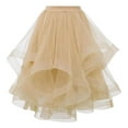 thumbnail image 5 of DuoJiaJ Tutu Skirts for Women A-Line Layered Knee Length Skirt Ballet Dancing Skirt Prom Party Skirts,Beige L, 5 of 5