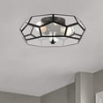 thumbnail image 2 of Vanity Art 3 Light 15.75 Inches Unique Statement Geometric Flush Mount Lighting | Modern Hanging Ceiling Lights Fixtures for Dining Room Living Room Bed Room Kitchen SYBG3103-BK, 2 of 8