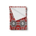 thumbnail image 2 of Mandala Soft Flannel Fleece Throw Blanket, Doodle Flowers Swirls Style Repetitive Grid Illustration in Warm Colors, Cozy Plush for Indoor and Outdoor Use, 60" x 80", Orange White Black, by Ambesonne, 2 of 5